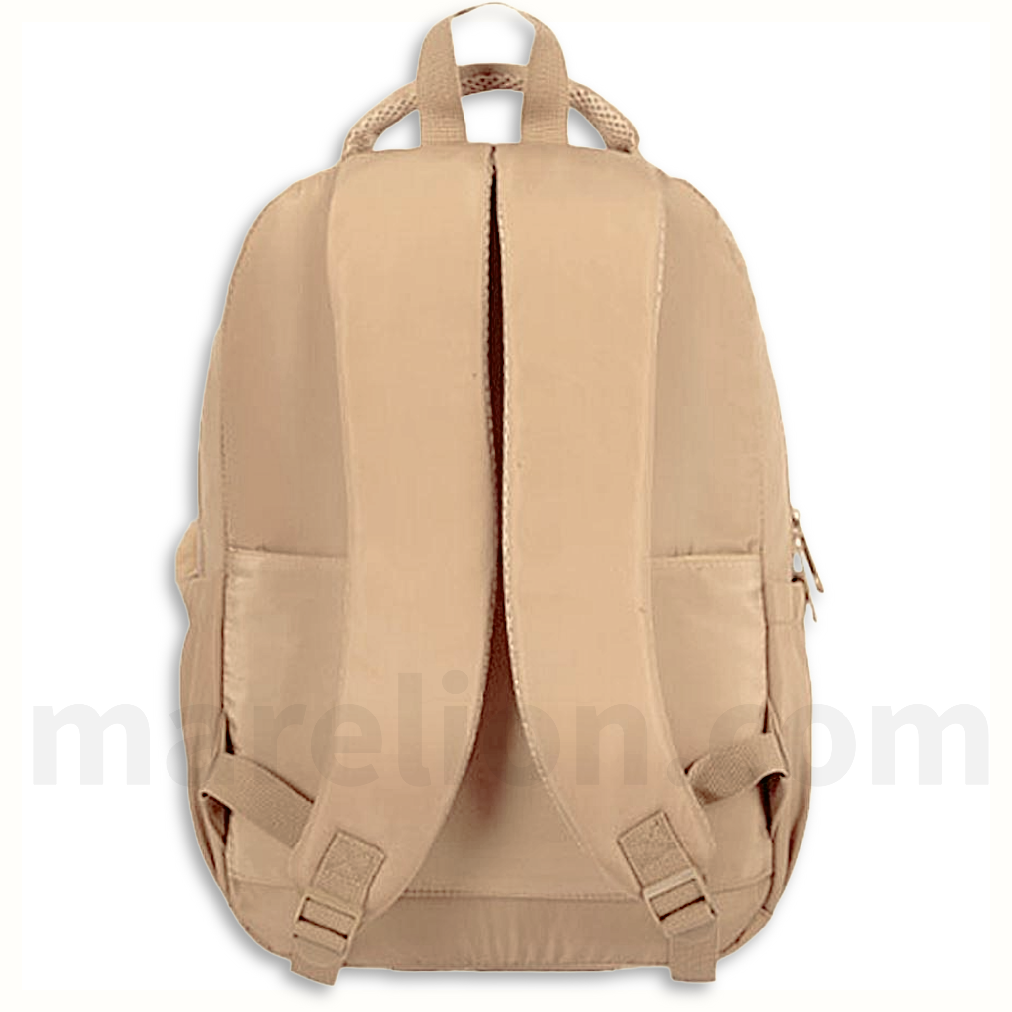 Must Teen Backpack Beige 3 Compartments - Σχολική Τσάντα Πλάτης Εφήβων 3 Θήκες  Μπεζ