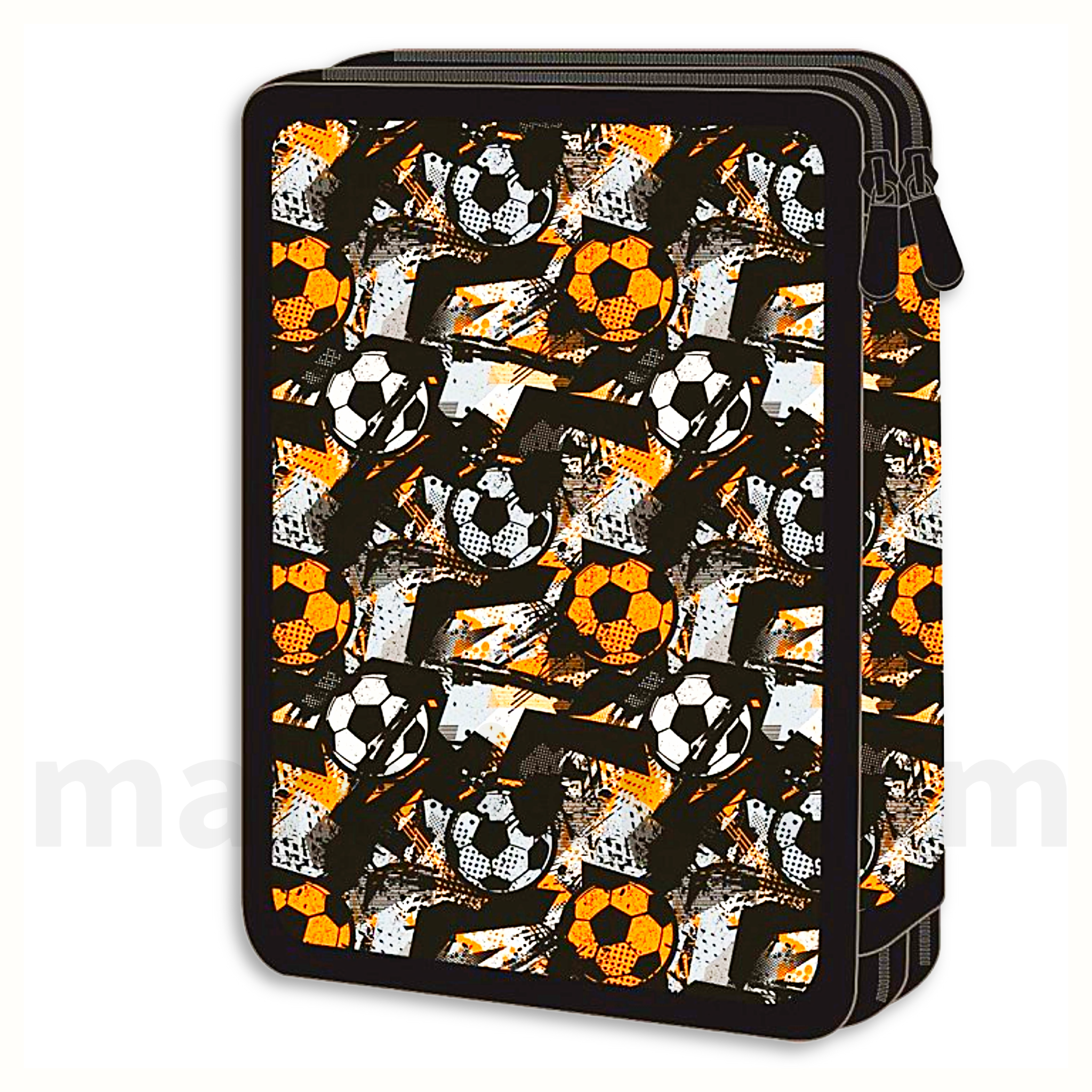 Pencil Case filled 2 Zips Football Must Pencil Case double filled football