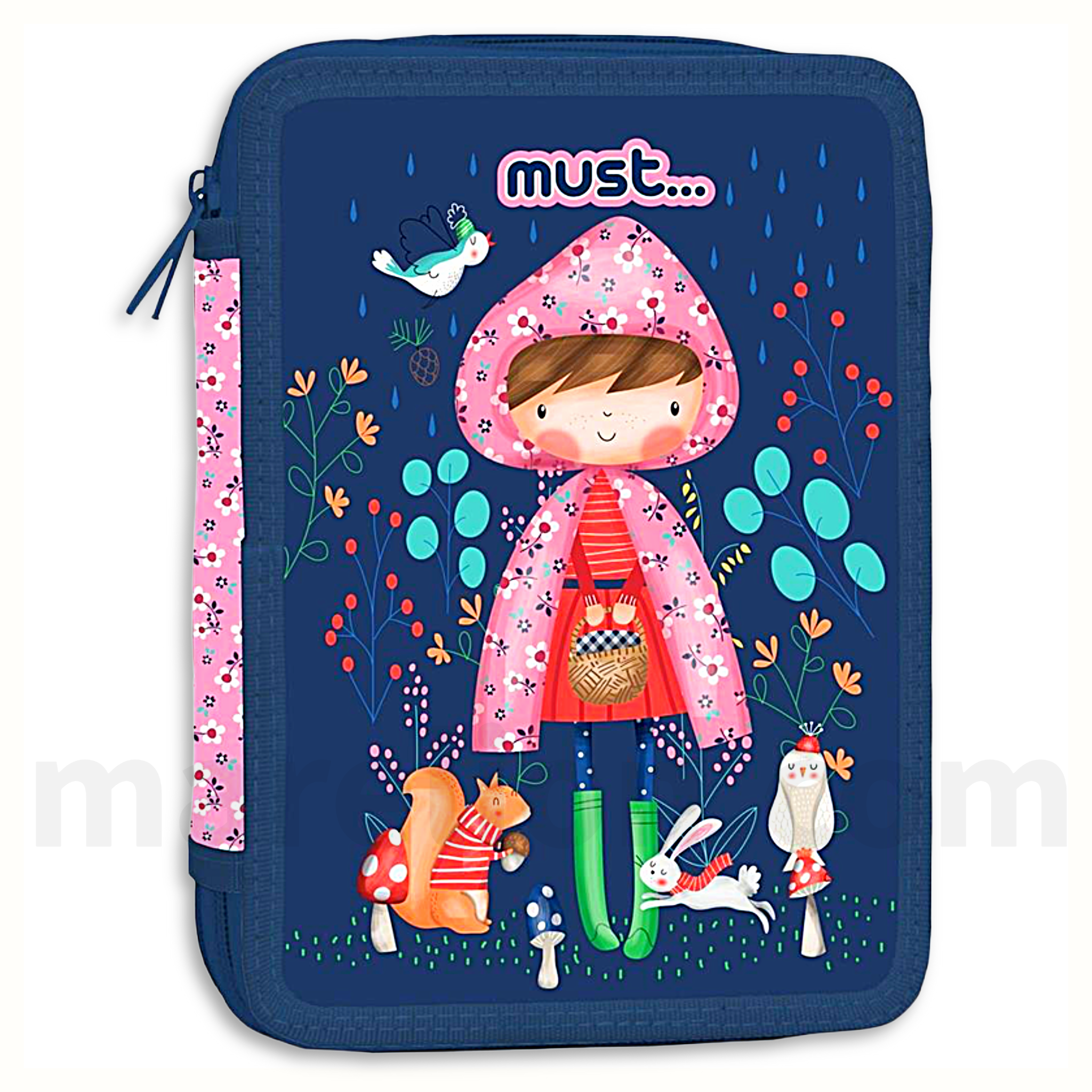 Gold Butterfly PENCIL CASE FILLED 2 ZIPS, Must PENCIL CASE 2 ZIP, DOUBLE FILLED SCHOOL PENCIL CASE
