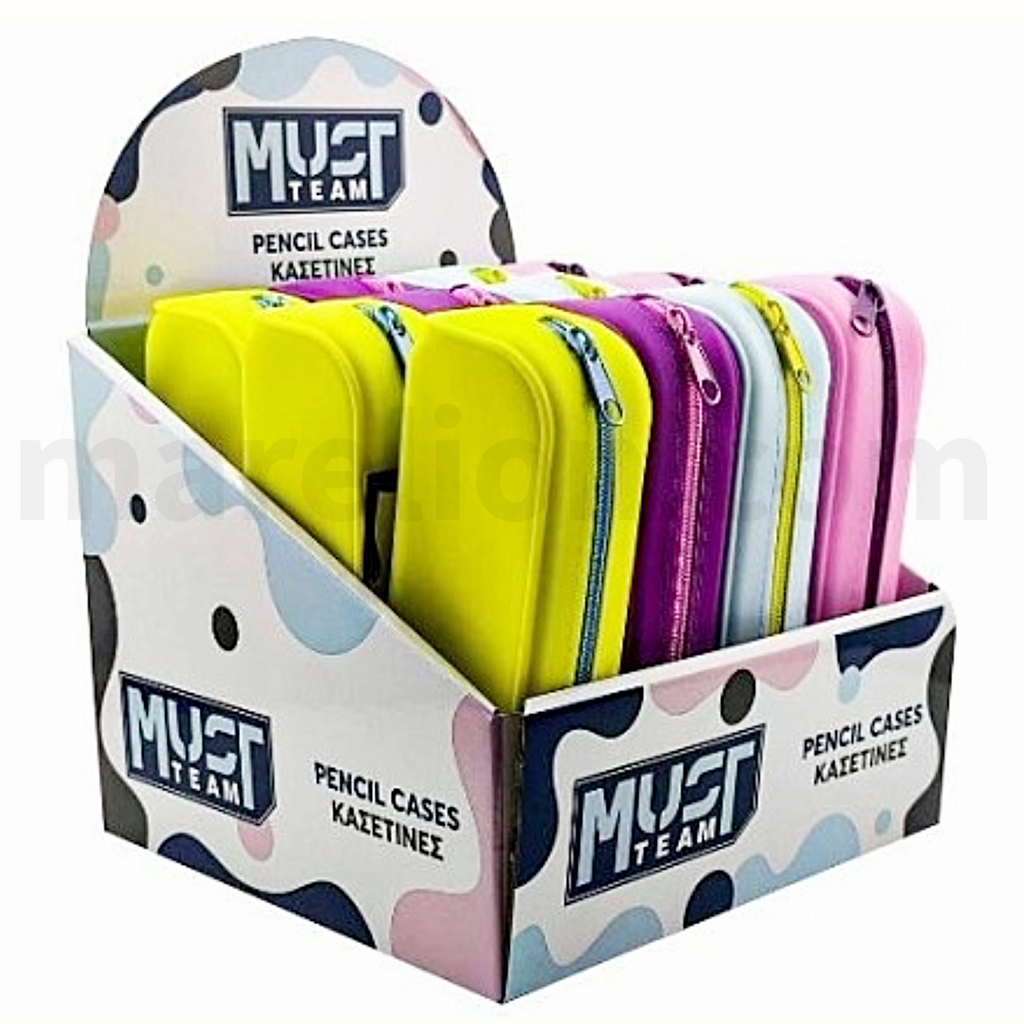 Must Diakakis Pencil Case Focus Silicone Barrel 1 Zip - Κασετίνα Βαρελάκι Σιλικόνης
