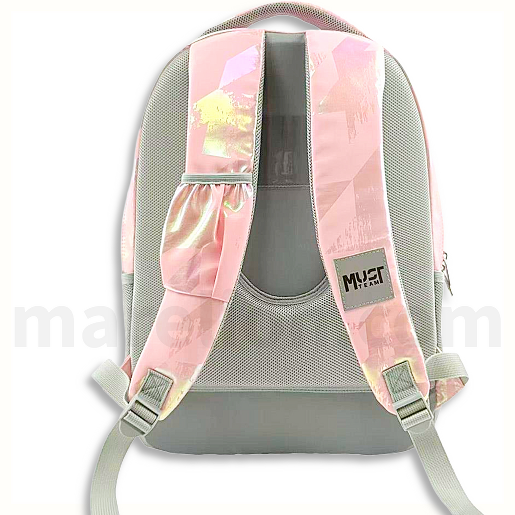 Must Team Backpack Hologram Pink 3 Compartments - Σχολική Τσάντα Πλάτης 3 Θέσεων