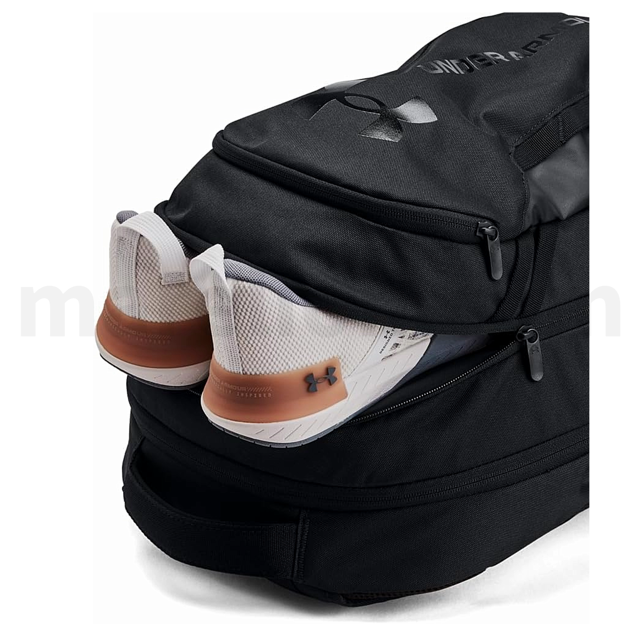 Under Armour Hustle 6.0 Backpack 3 Cases Unisex Full Black - Σακίδιο Πλάτης Σχολική Τσάντα Μαύρη