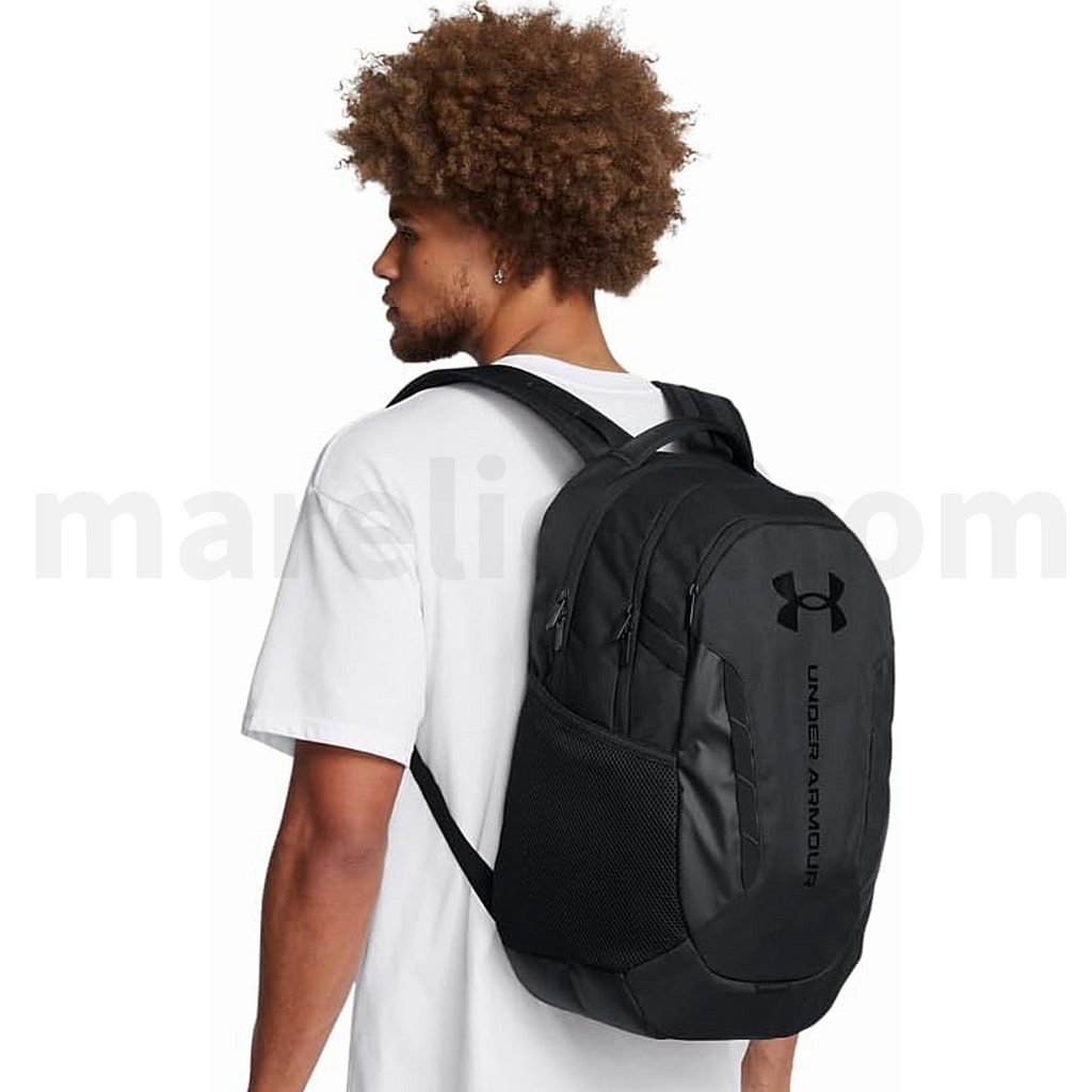 Under Armour Hustle 6.0 Backpack 3 Cases Unisex Full Black - Σακίδιο Πλάτης Σχολική Τσάντα Μαύρη