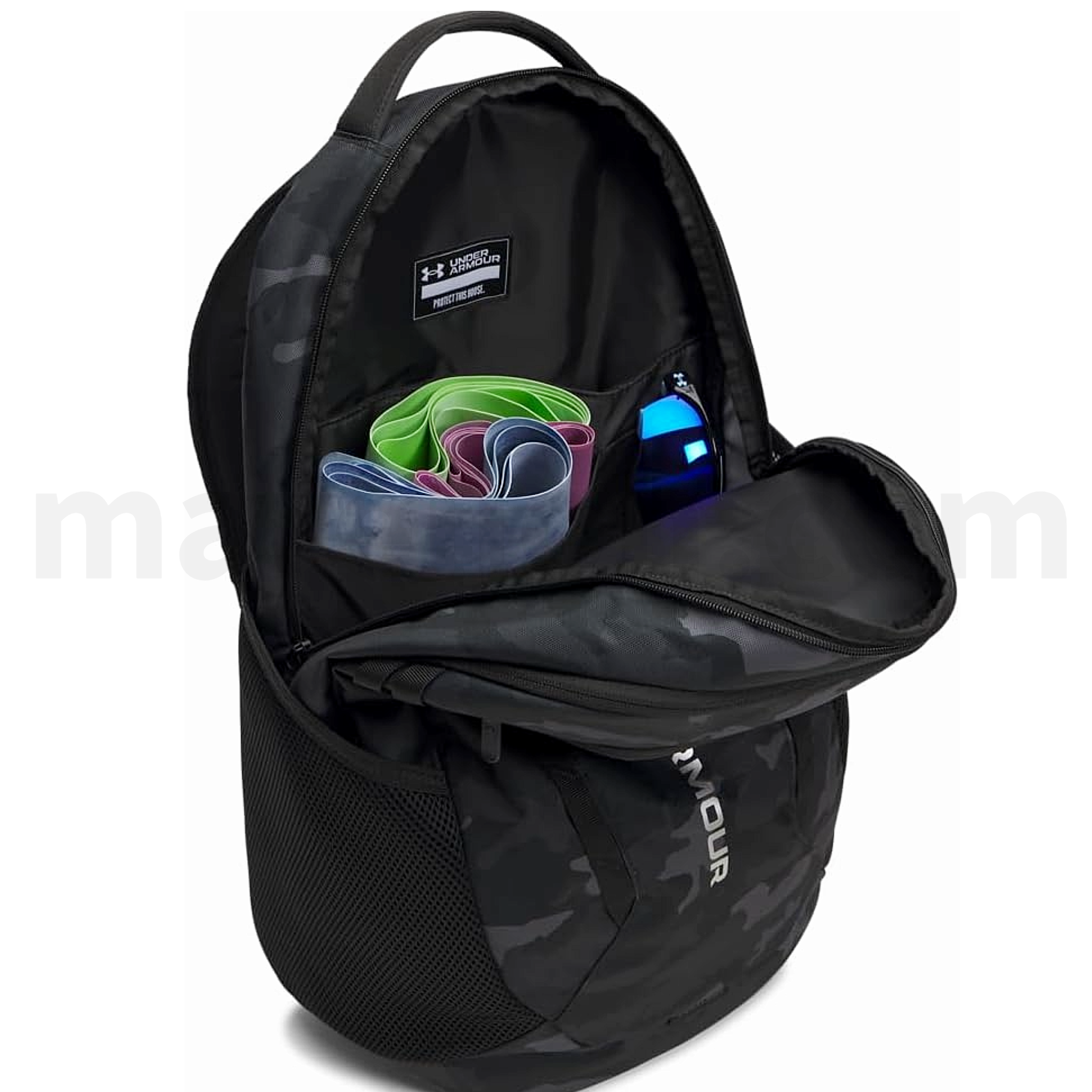 Under Armour Hustle 6.0 Backpack 3 Cases, Camo Grey - Black - Σακίδιο Πλάτης Παραλλαγή Γκρι Μαύρο