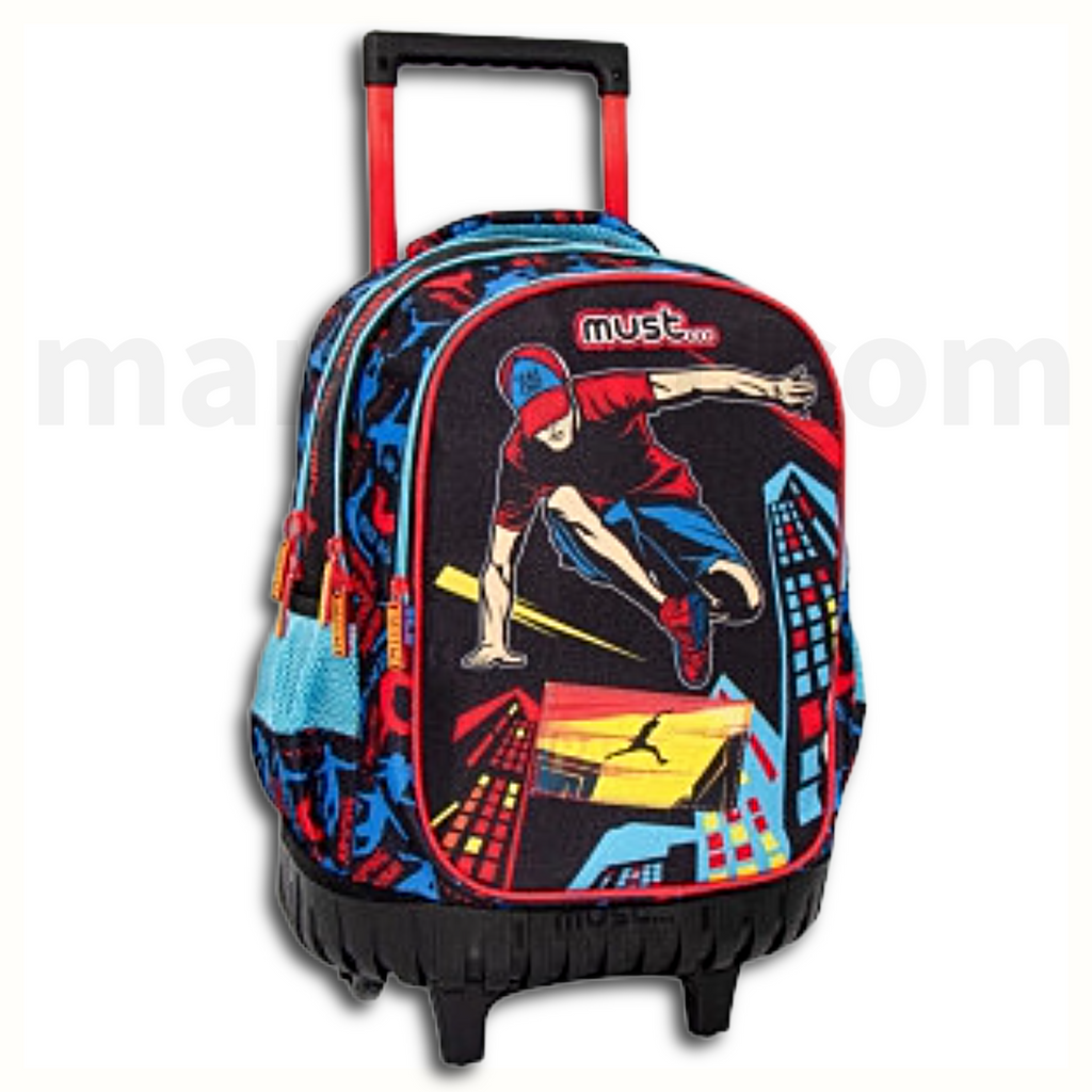 Must Let's Skate School Trolley Bag 3 Compartments - Σχολική Τσάντα Τρόλεϊ Δημοτικού