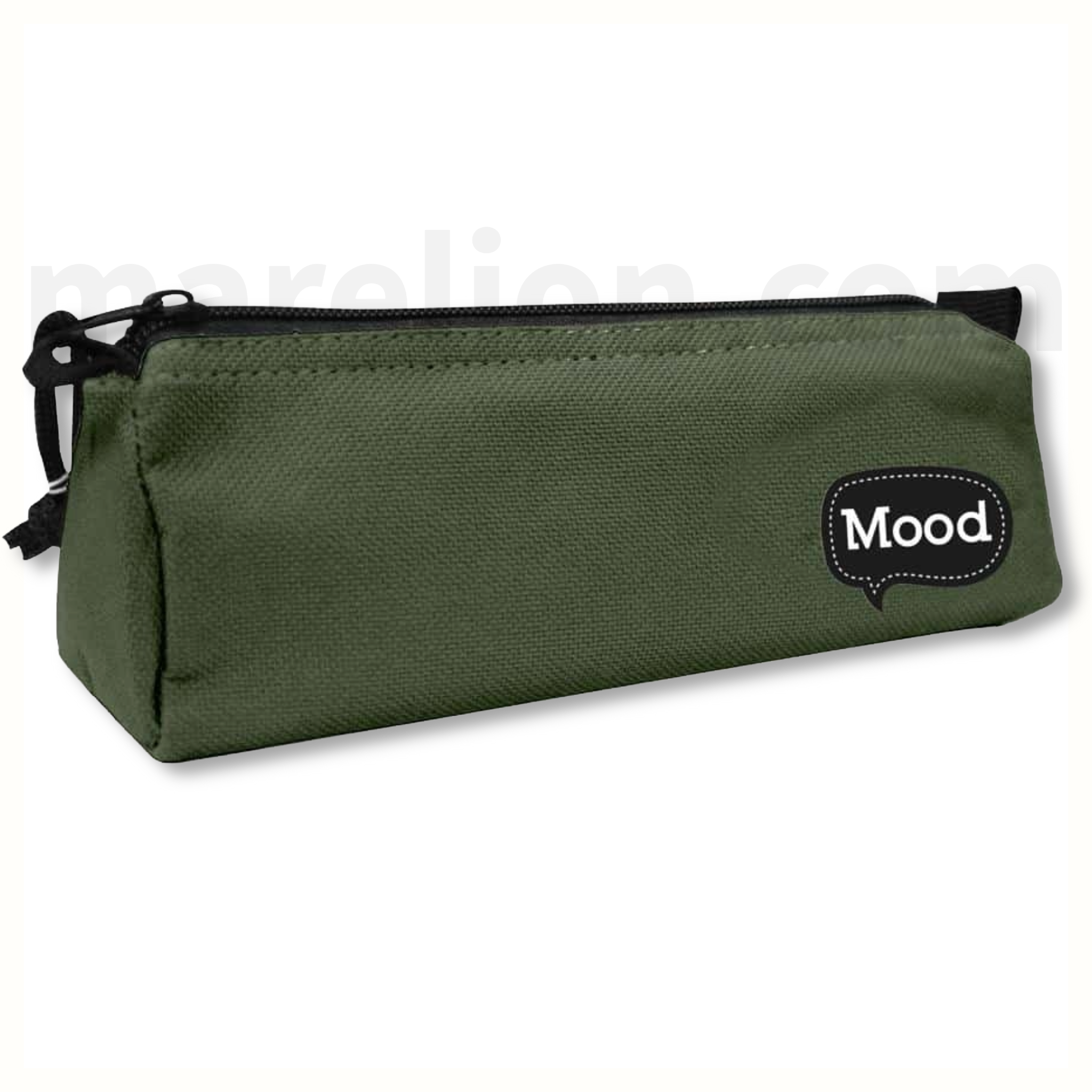 Mood Chrome Pencil Case Khaki Green 1 Compartment 21x7x7cm - Κασετίνα Βαρελάκι Πράσινο Χακί 1 Θήκη