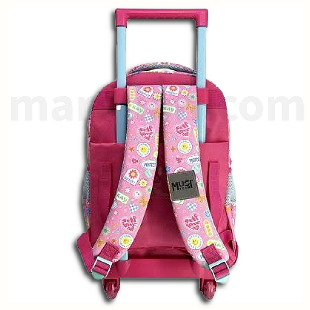 Must Team Good Vibes Trolley Backpack 3 Compartments - Σχολική Τσάντα Τρολέι Δημοτικού