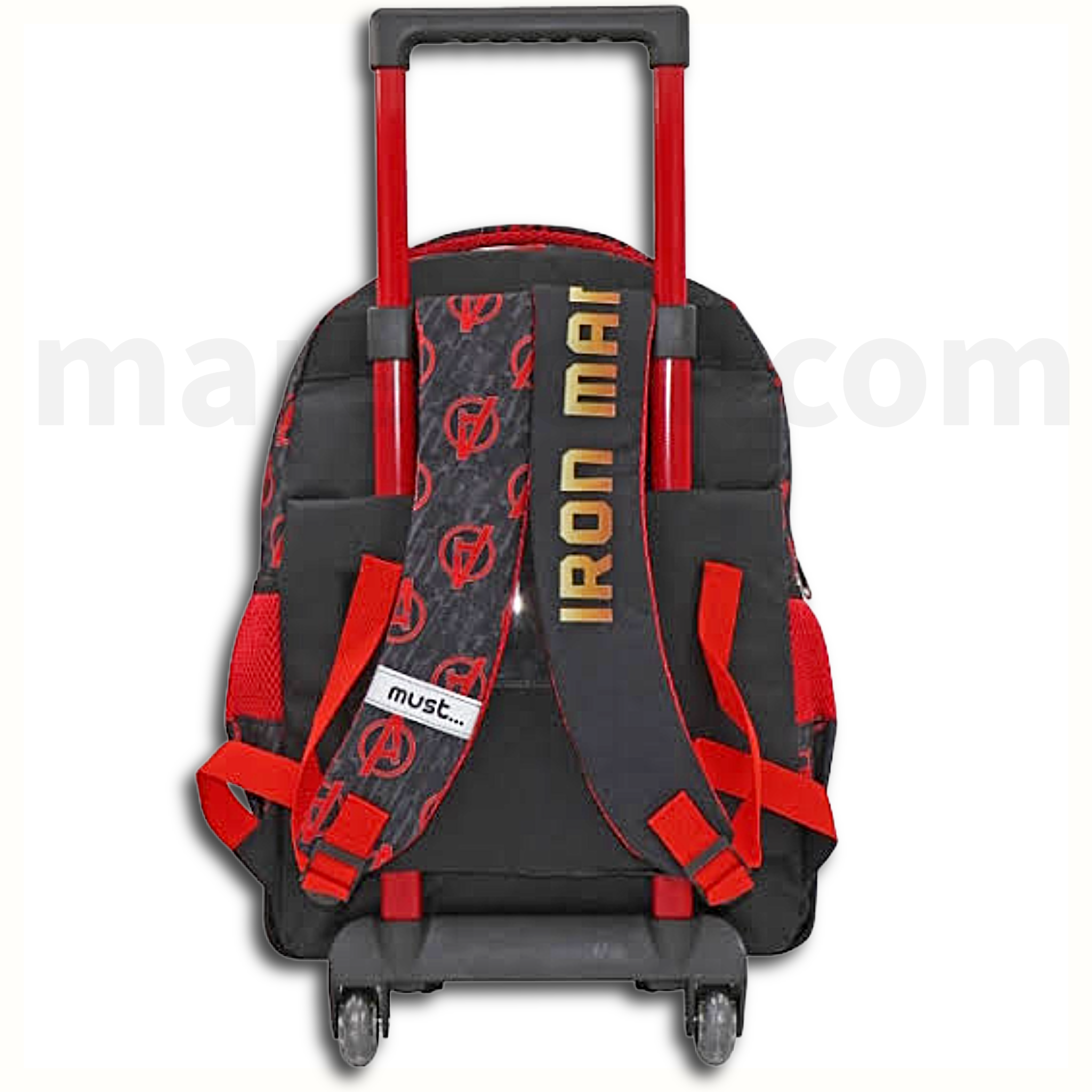 Must Trolley School Bag Iron Man Avengers with LED Lights - Σχολική Τσάντα Τρολέι Δημοτικού 3 Θήκες