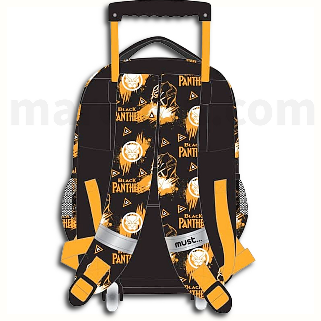 Must Trolley School Bag Black Panther 3 Compartments - Σχολική Τσάντα Τρολέι Δημοτικού Πάνθηρας 3 Θήκες
