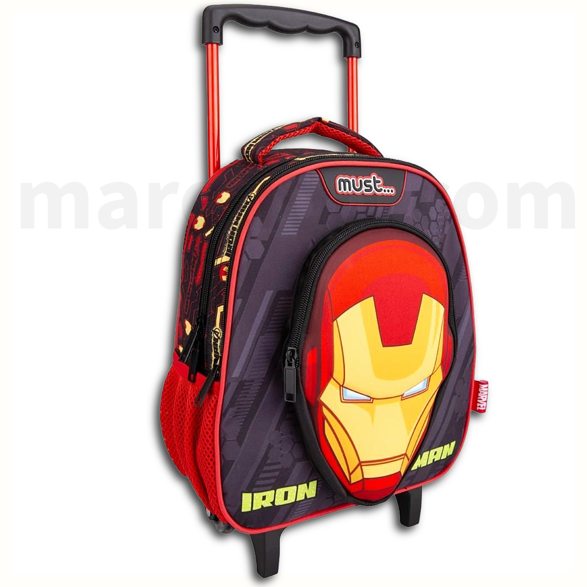 Must Iron Man Trolley Bag, 2 Compartments - Σχολική Τσάντα Τρολέι Νηπίου