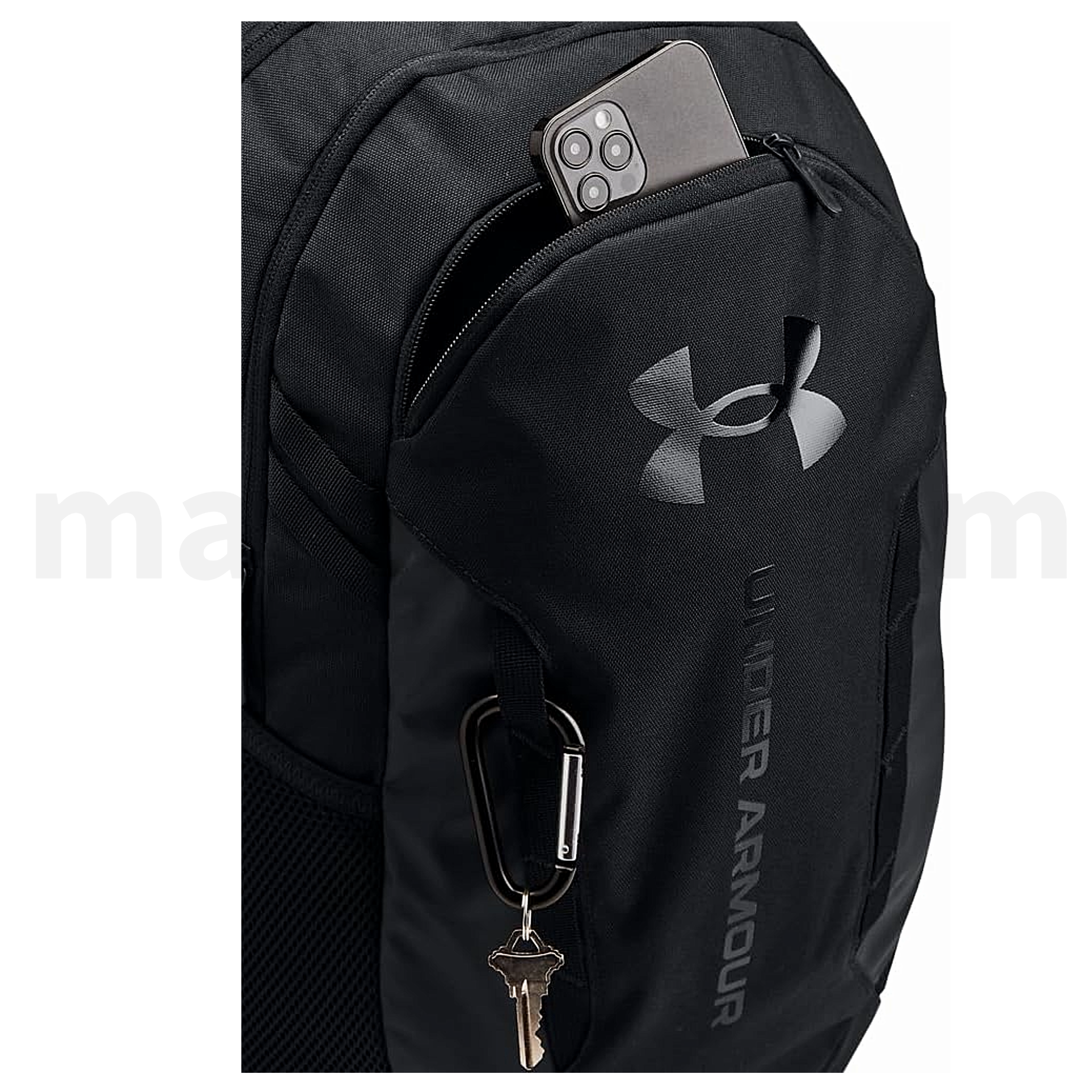 Under Armour Hustle 6.0 Backpack 3 Cases Unisex Full Black - Σακίδιο Πλάτης Σχολική Τσάντα Μαύρη