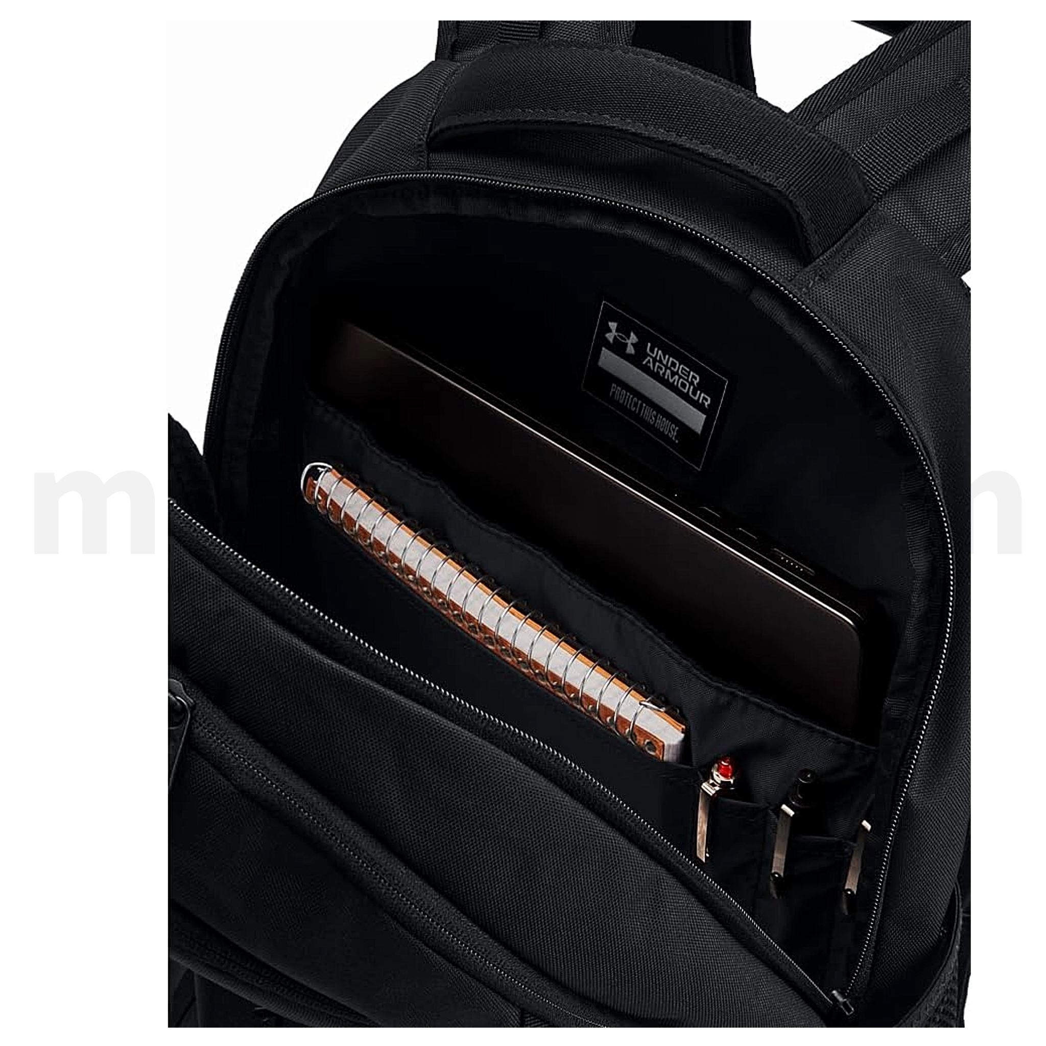Under Armour Hustle 6.0 Backpack 3 Cases Unisex Full Black - Σακίδιο Πλάτης Σχολική Τσάντα Μαύρη