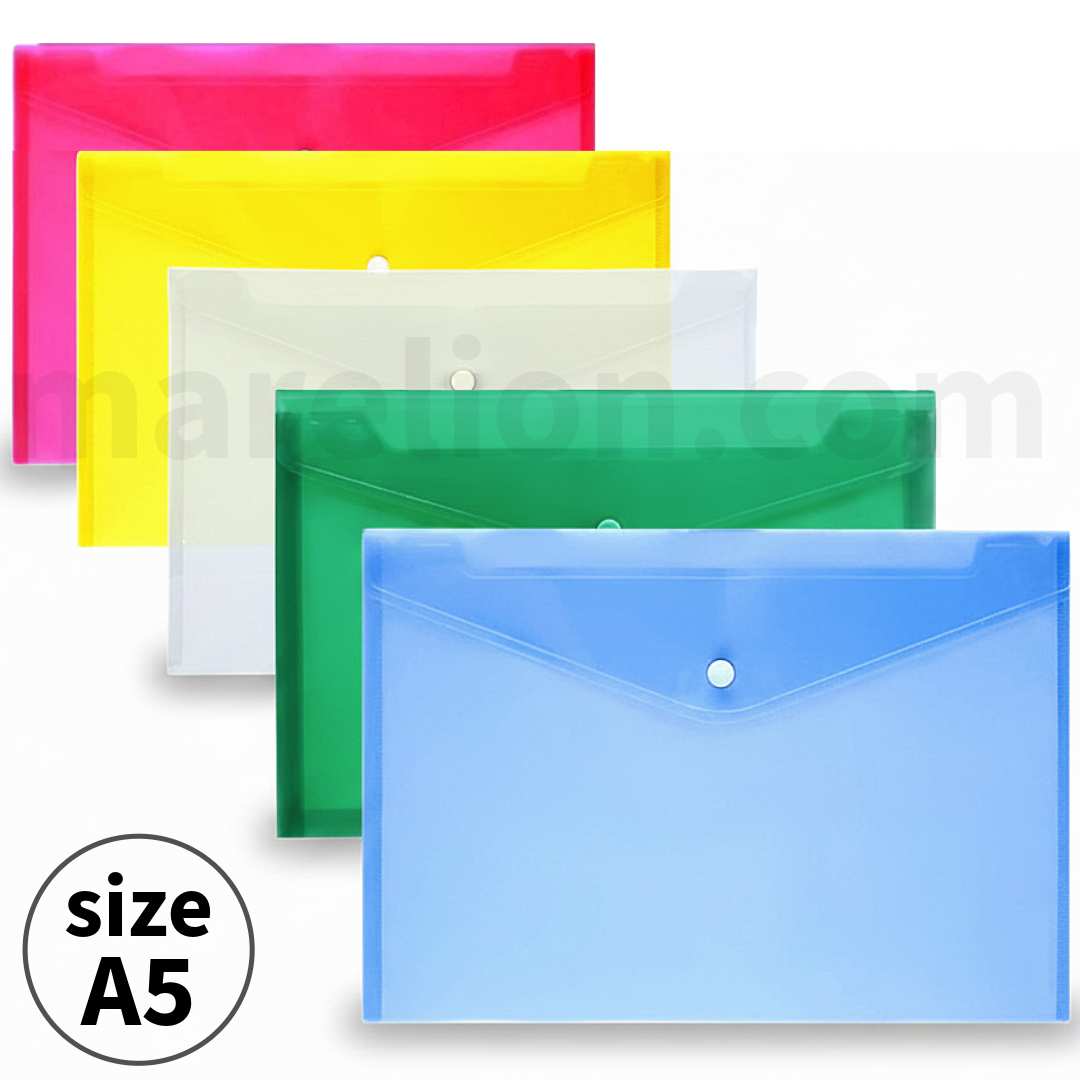 A5 Button File Envelope Transparent - Φάκελος με Κουμπί Ημιδιάφανο 24x17cm - ΧΟΝΔΡΙΚΗ ΠΩΛΗΣΗ