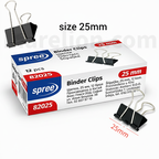 Spree Binder Clips 25mm Metallic Pack of 12pcs - Μεταλλικά Κλιπς Πιάστρες Σύνδεσης