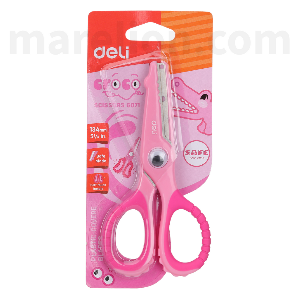 Deli School Scissor 13.5cm With Grip, 3 colors Pink | Blue |Green - Σχολικό Ψαλίδι