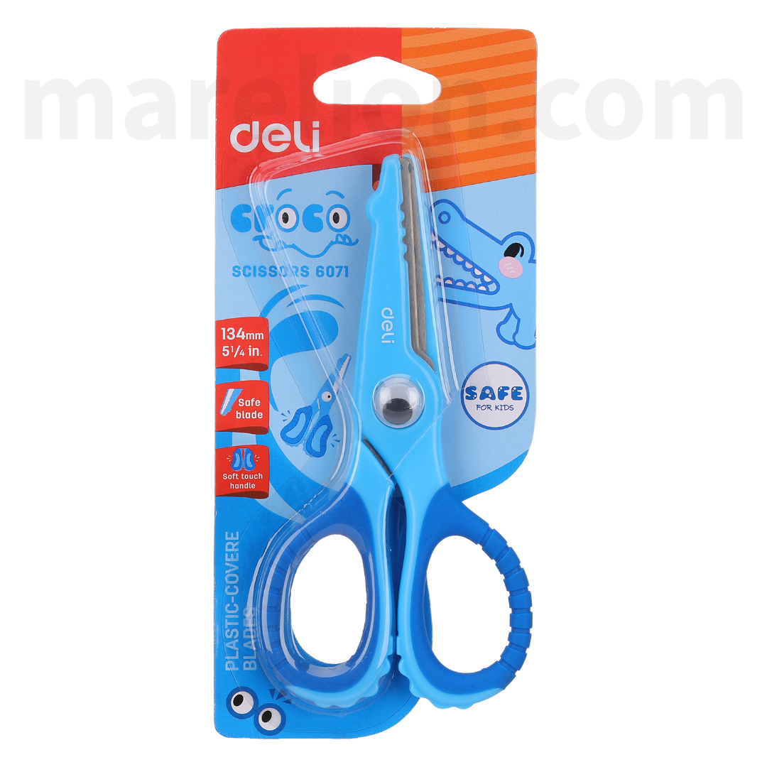 Deli School Scissor 13.5cm With Grip, 3 colors Pink | Blue |Green - Σχολικό Ψαλίδι