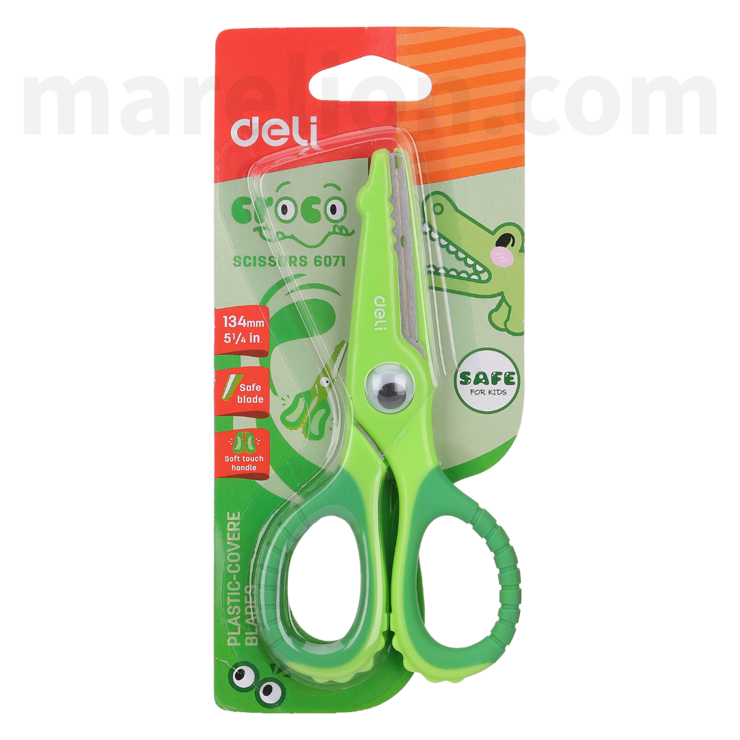 Deli School Scissor 13.5cm With Grip, 3 colors Pink | Blue |Green - Σχολικό Ψαλίδι