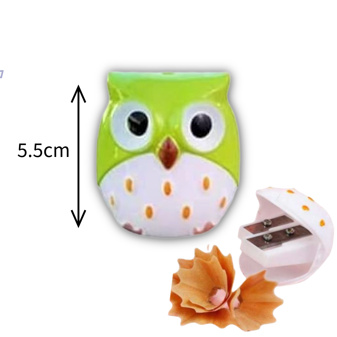 Owl Double Sharpener 5cm - Διπλή Ξύστρα Κουκουβάγια για Κανονικά Μολύβια