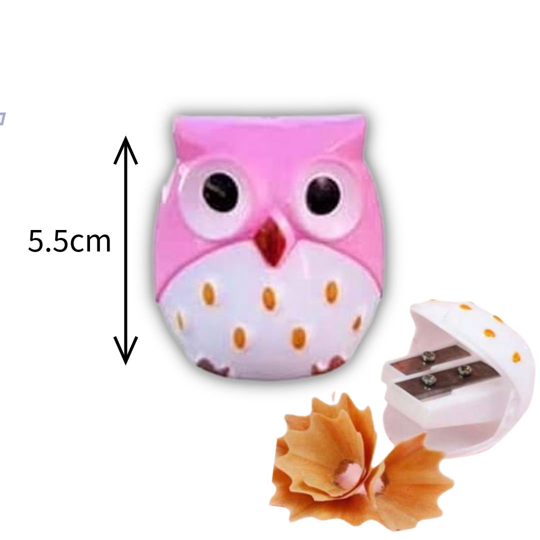 Owl Double Sharpener 5cm - Διπλή Ξύστρα Κουκουβάγια για Κανονικά Μολύβια