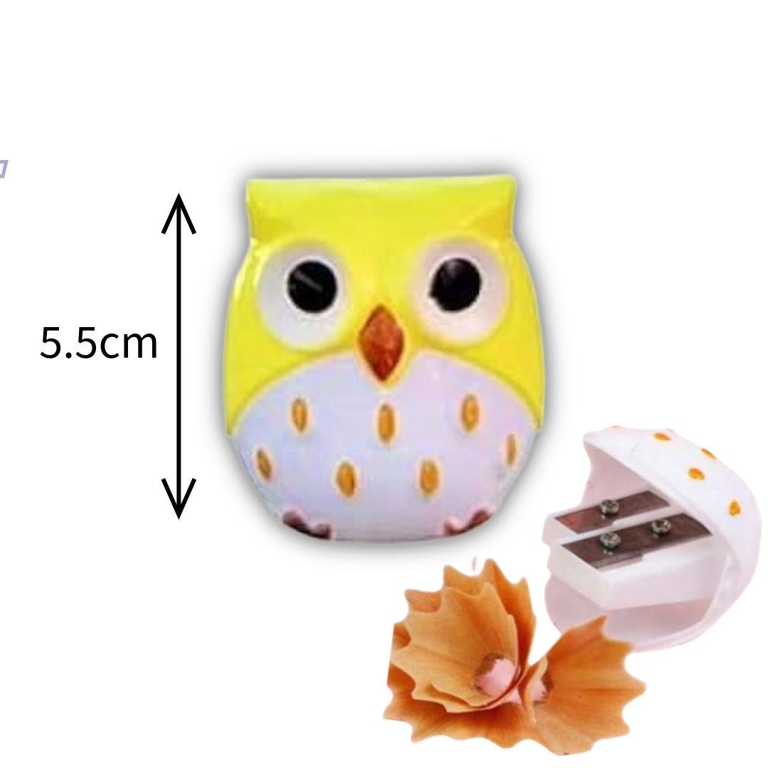Owl Double Sharpener 5cm - Διπλή Ξύστρα Κουκουβάγια για Κανονικά Μολύβια