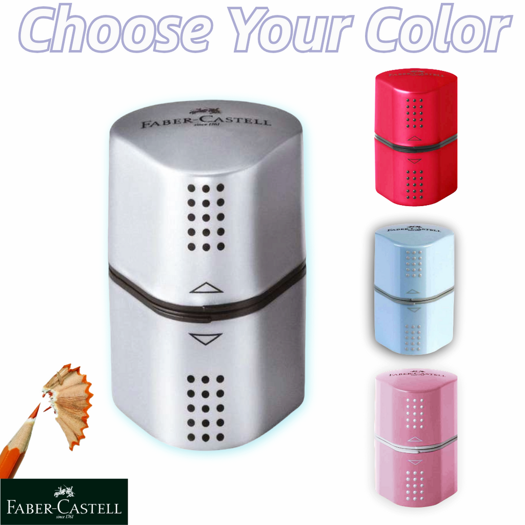 Ξύστρα Faber Castell Sharpener triple Grip, σε 4 Χρώματα, Τριπλή Ξύστρα Βαρελάκι Pencil Sharpener