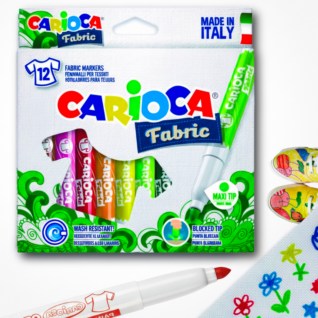 Carioca Chromatex Markers για Ύφασμα 12 SPECIAL INK FOR FABRIC Εδικοί και για ύφασμα