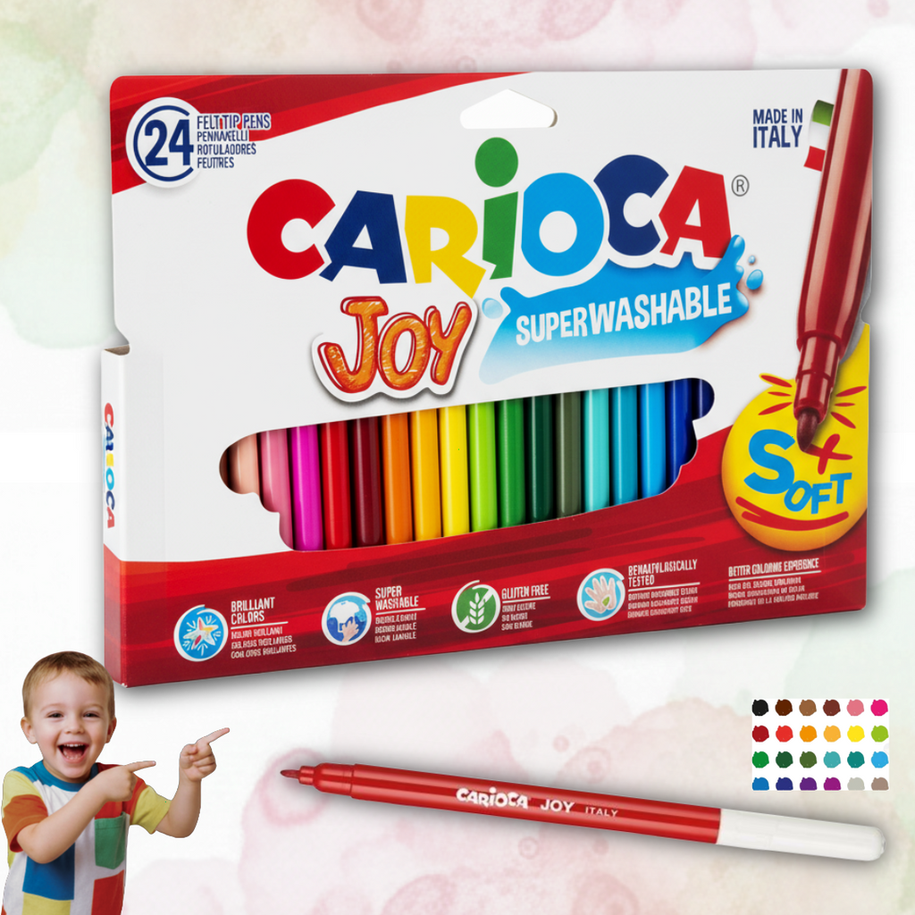 Carioca Joy 24 pcs pack, Fine Nib Markers Wallet - Παιδικοί Μαρκαδόροι Ζωγραφικής