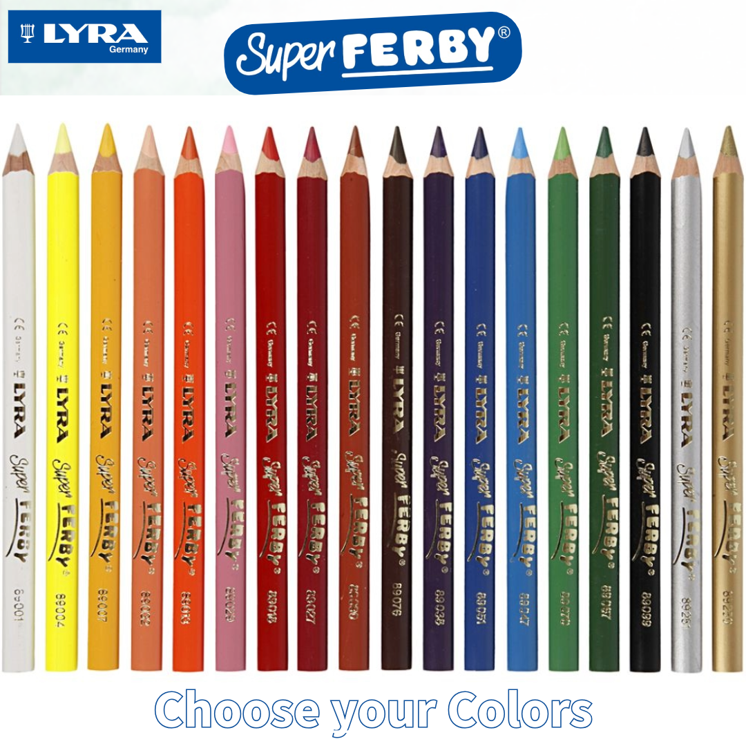 Lyra Super Ferby 10mm Colouring Pencils, 24 Colors - Χοντρό Μολύβι Ζωγραφικής Υψηλής Ποιότητας