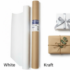 Wrapping Paper 5m x 100cm , ( White / Kraft ) - Ρολό Χαρτί Περιτυλίγματος σε φυσικό Χρώμα και Ασπρο