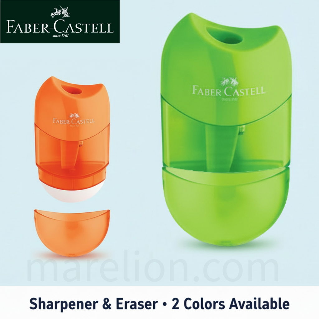 Faber-Castell Oval Pencil Sharpener and Eraser 2 Colors - Ξύστρα Σβηστήρι 2 Χρώματα