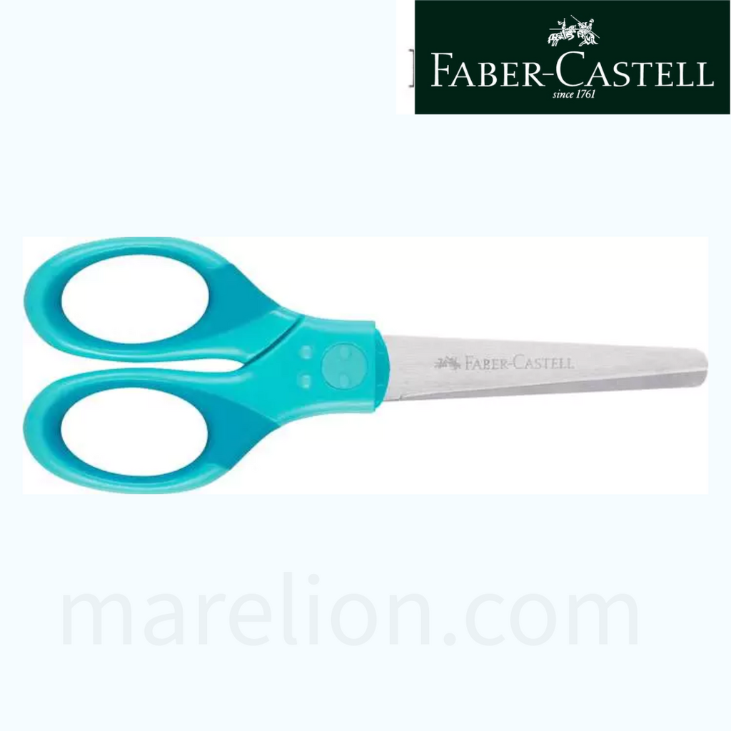 Faber-Castell School Scissor 13cm, 3 COLORS Grip with Blade Guard - Σχολικό Ψαλίδι