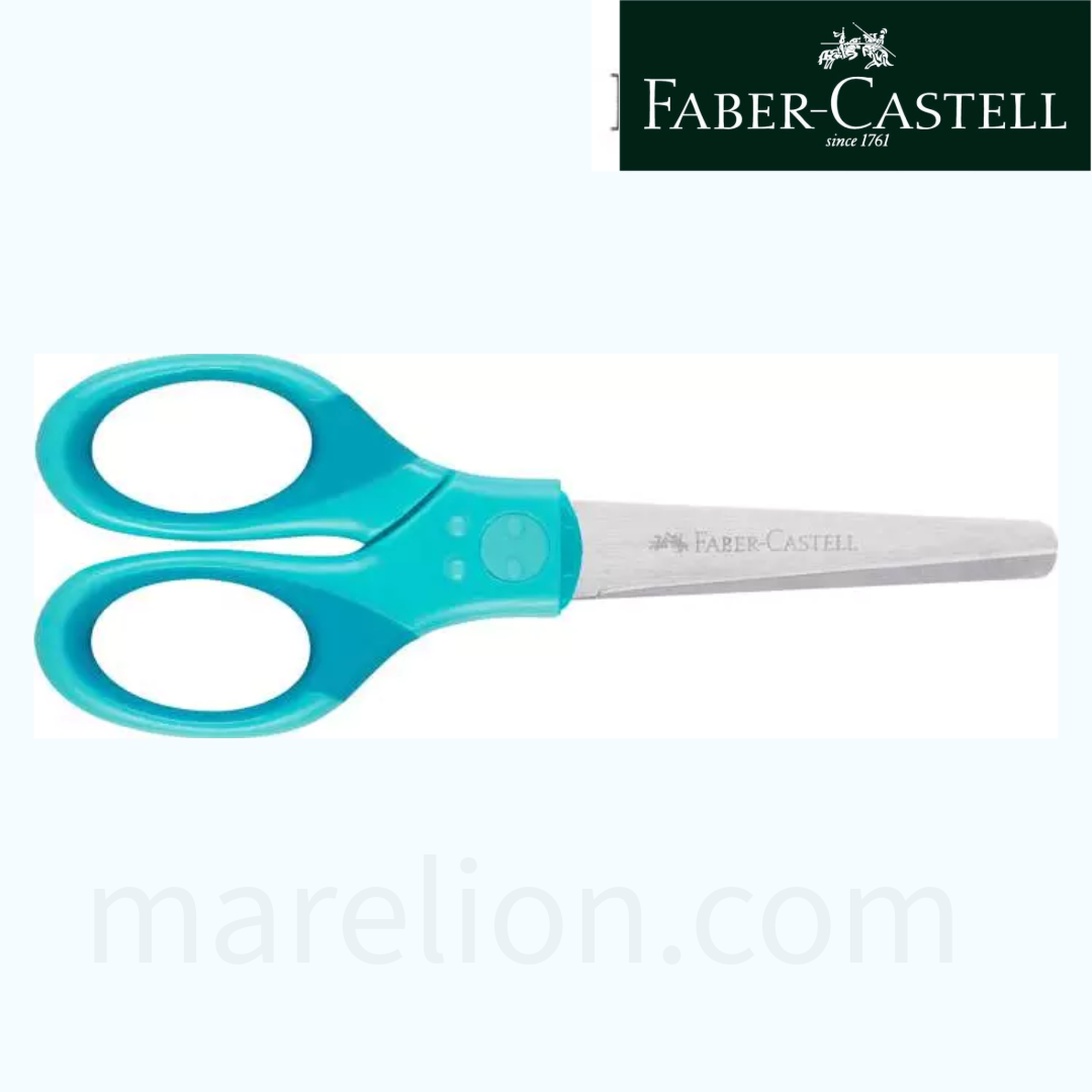 Faber-Castell School Scissor 13cm, 3 COLORS Grip with Blade Guard - Σχολικό Ψαλίδι