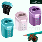 Faber-Castell Roll On Sparkle Double Pencil Sharpener 3 Colors - Ξύστρα Βαρελάκι Διπλή
