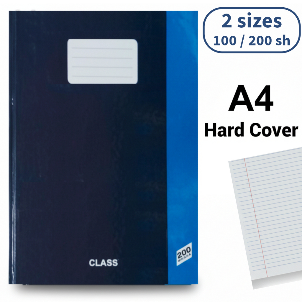 Class A4 Hard Cover Notebook 100/200 Sheets - Τετράδιο Α4 Σκληρό Εξώφυλλο