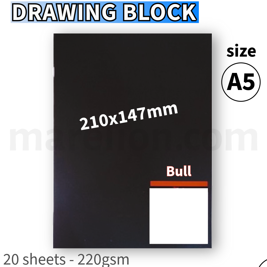 Bull Drawing Block A4/A5 20 Sheets 220gsm - Τετράδιο Ζωγραφικής