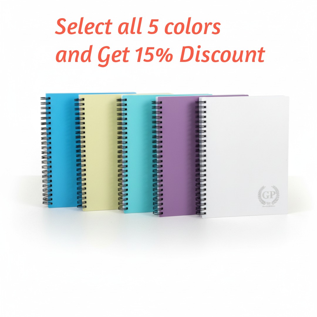 Golden Prime A5 Spiral PP Wire Notebook 80 Sheets - Τετράδιο Σπιράλ Α5 Πλαστικό Εξώφυλλο 5 Pastel Χρώματα