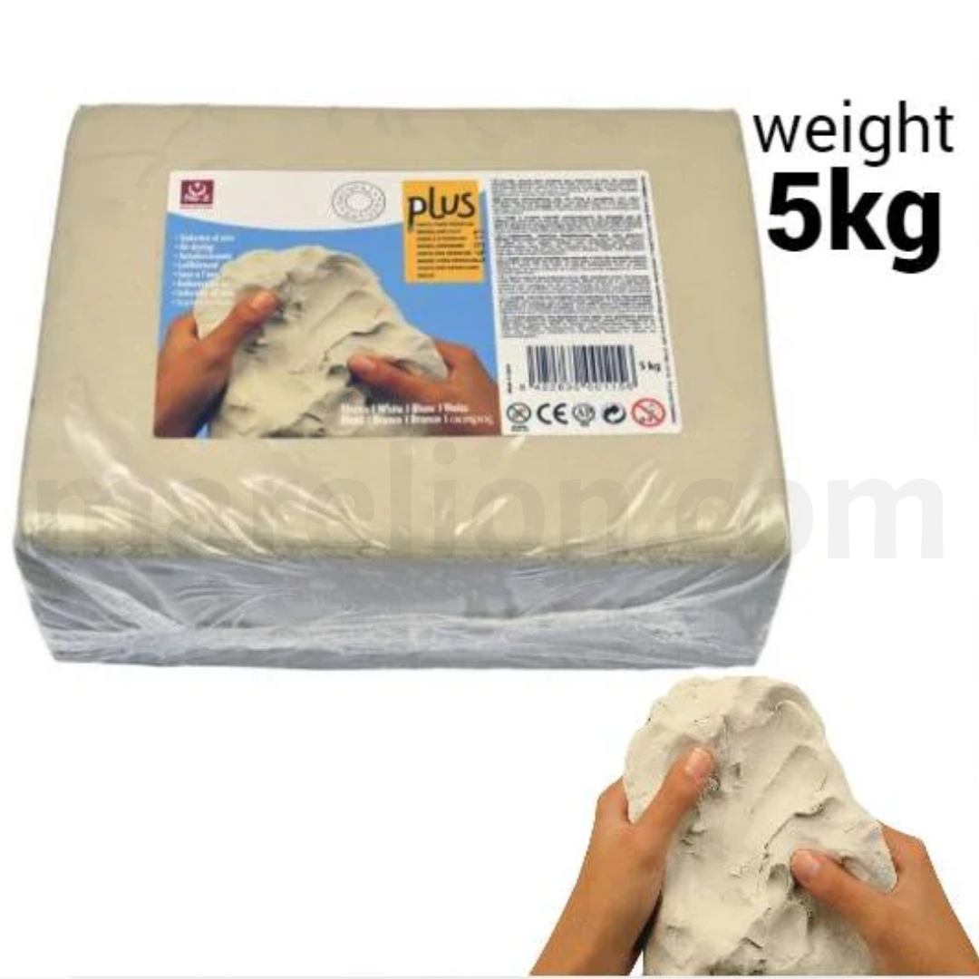 Natural Self-Hardening Clay Air Dry 5kg White - Πηλός Καλλιτεχνίας Λευκός 5kg Χειροτεχνία