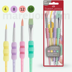Faber-Castell Soft Touch Brush Pastel Colours Set of 4 - Μαρκαδόροι Πινέλο Παστέλ Χρώματα