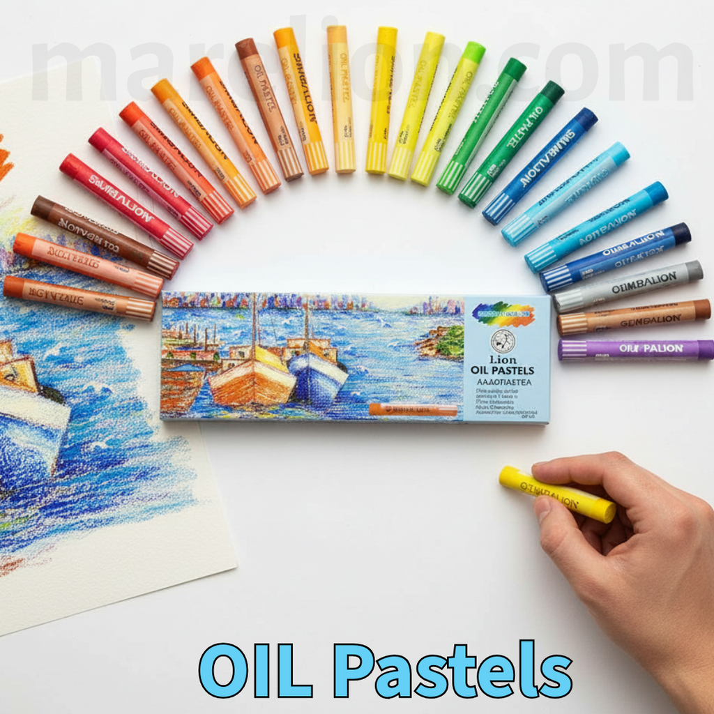 Lion Oil Pastels Set 25 Colors - Σετ Παιδικά Λαδο παστέλ 25 Τεμαχίων - ΧΟΝΔΡΙΚΗ ΠΩΛΗΣΗ