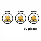 Gold Jingle Bells Set 30pcs Mixed 8mm / 10mm / 12mm - Κουδουνάκια Χρυσά Χειροτεχνία DIY