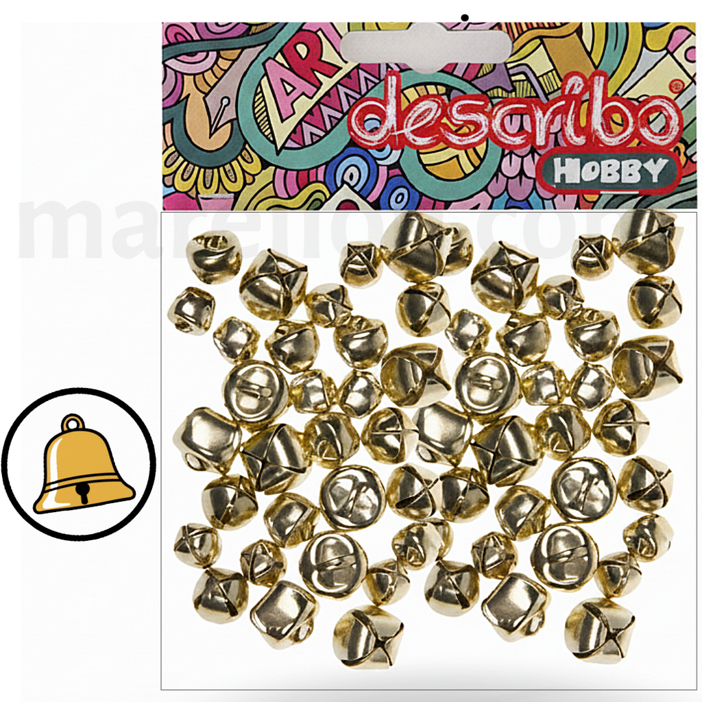 Gold Jingle Bells Set 30pcs Mixed 8mm / 10mm / 12mm - Κουδουνάκια Χρυσά Χειροτεχνία DIY
