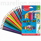 Maped Color Peps Triangular Colouring Pencils Set 18 - Ξυλομπογιές 18 Τεμαχίων