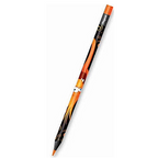 Pencil with a black and orange design on a white background