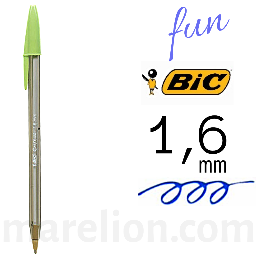 BIC Cristal Fun Ballpoint Pen 1.6mm Assorted Colors - Στυλό Διαρκείας Χοντρό 5 Χρώματα