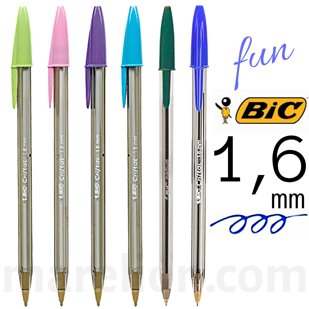 BIC Cristal Fun Ballpoint Pen 1.6mm Assorted Colors - Στυλό Διαρκείας Χοντρό 5 Χρώματα