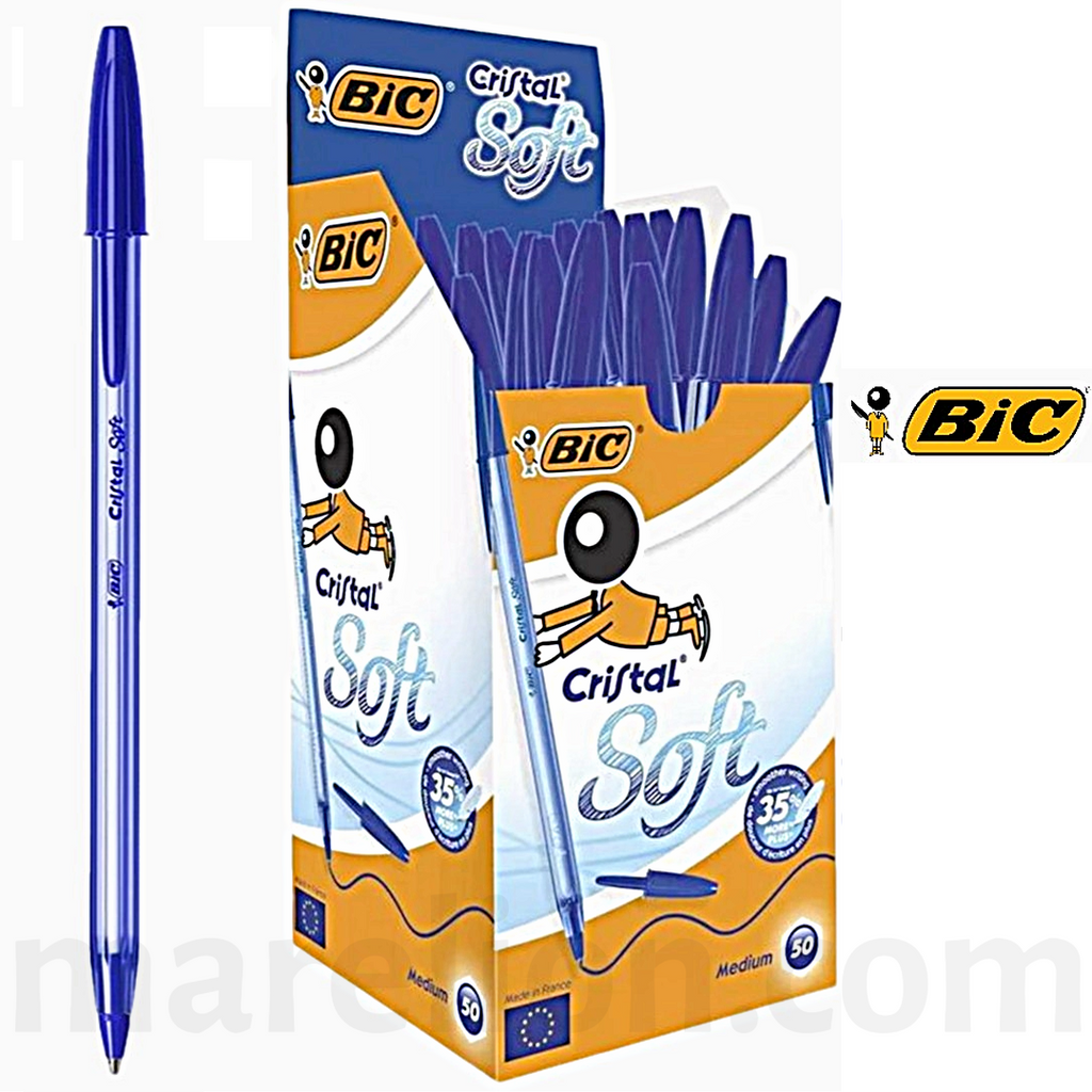 BIC Cristal Soft Ballpoint Pen Medium Blue - Στυλό Διαρκείας Μπλε - ΧΟΝΔΡΙΚΗ ΠΩΛΗΣΗ