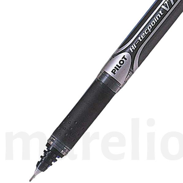 Pilot Hi-tecpoint pen with 0.5mm and 0.7mm text on a white background