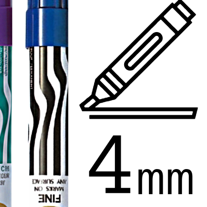 Pilot Permanent Marker Fine 3-4mm Assorted Colors - Μαρκαδόρος Ανεξίτηλος Σε 6 Χρώματα