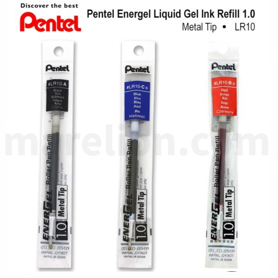 Pentel EnerGel Gel Pen Refill, 0.5mm | 0.7mm | 1.0mm, Metal Tip - Ανταλλακτικό Στυλό, Μπλε, Μαύρο, Κόκκινο - ΧΟΝΔΡΙΚΗ ΠΩΛΗΣΗ