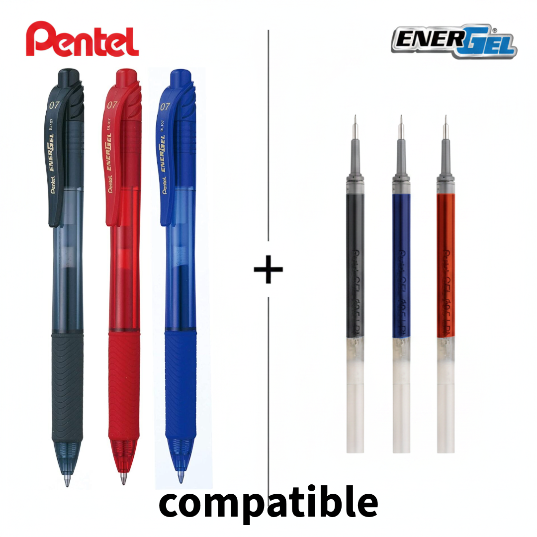 Pentel EnerGel Gel Pen Refill, 0.5mm | 0.7mm | 1.0mm, Metal Tip - Ανταλλακτικό Στυλό, Μπλε, Μαύρο, Κόκκινο - ΧΟΝΔΡΙΚΗ ΠΩΛΗΣΗ